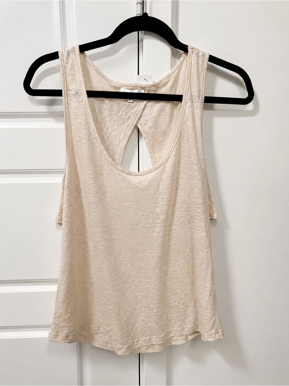 Honey Belle Beige Open Back Tie Tank Top Medium NWT